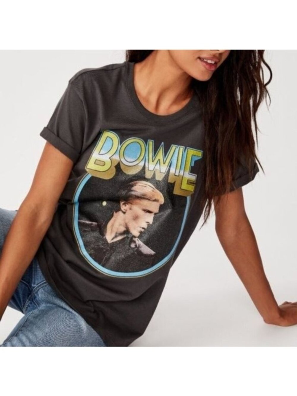 David Bowie Graphic Tee Black Crewneck Relaxed Fit T-Shirt